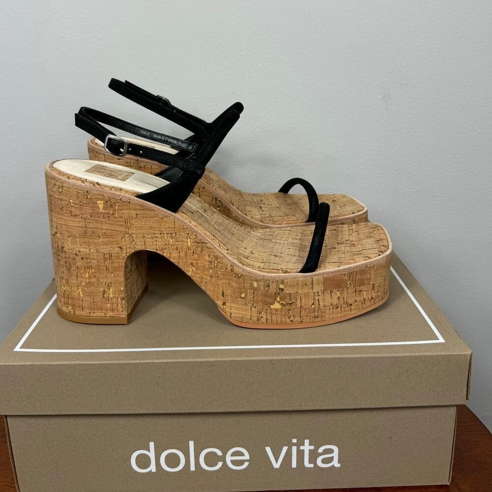 Dolce Vita Jodie Heels in Black Nubuck Size 11 - Picture 6 of 9